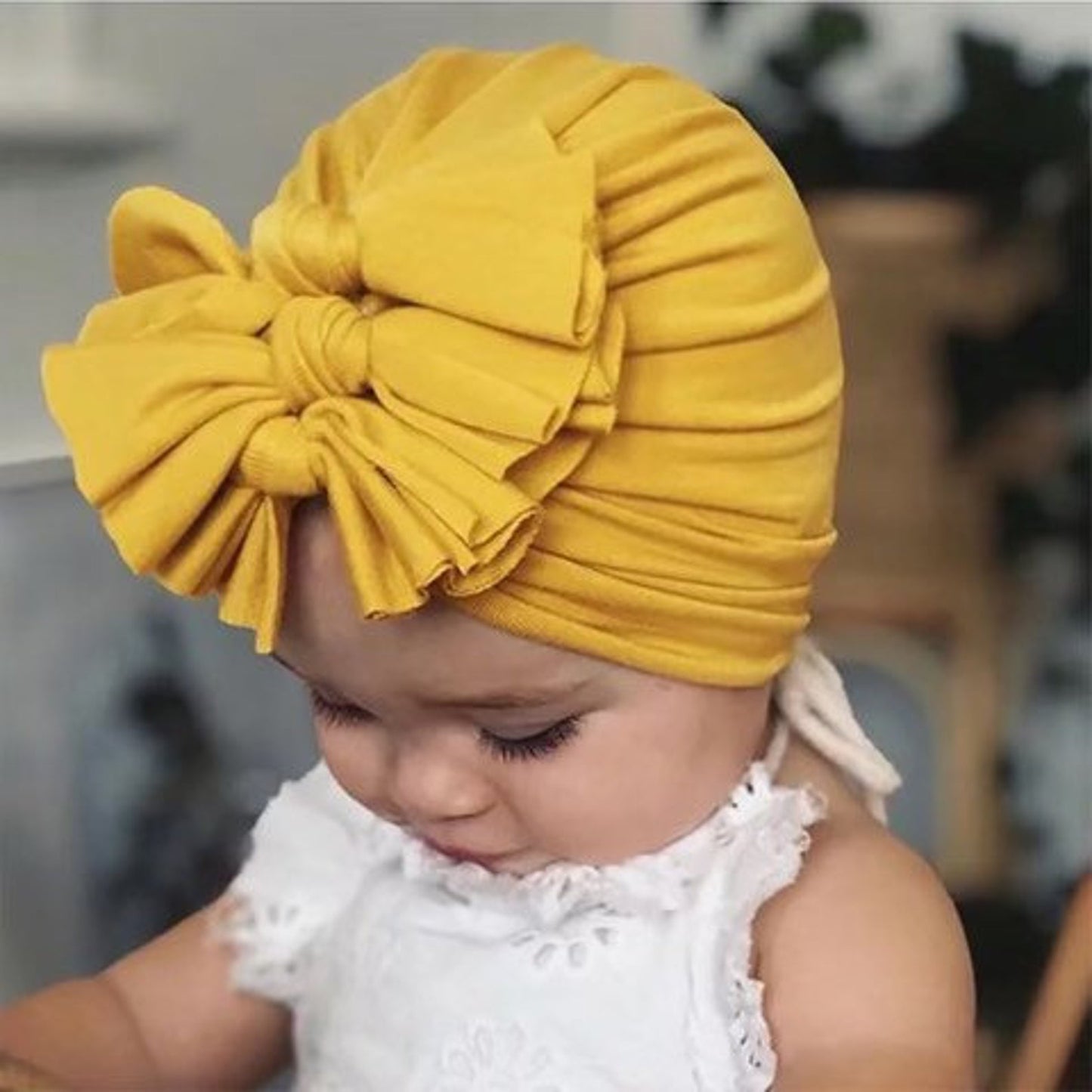 Triple Bow Turban - Mustard