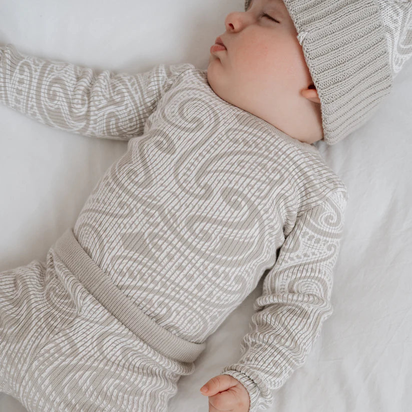 The Wolf Ribbed knit bodysuit - Pebble