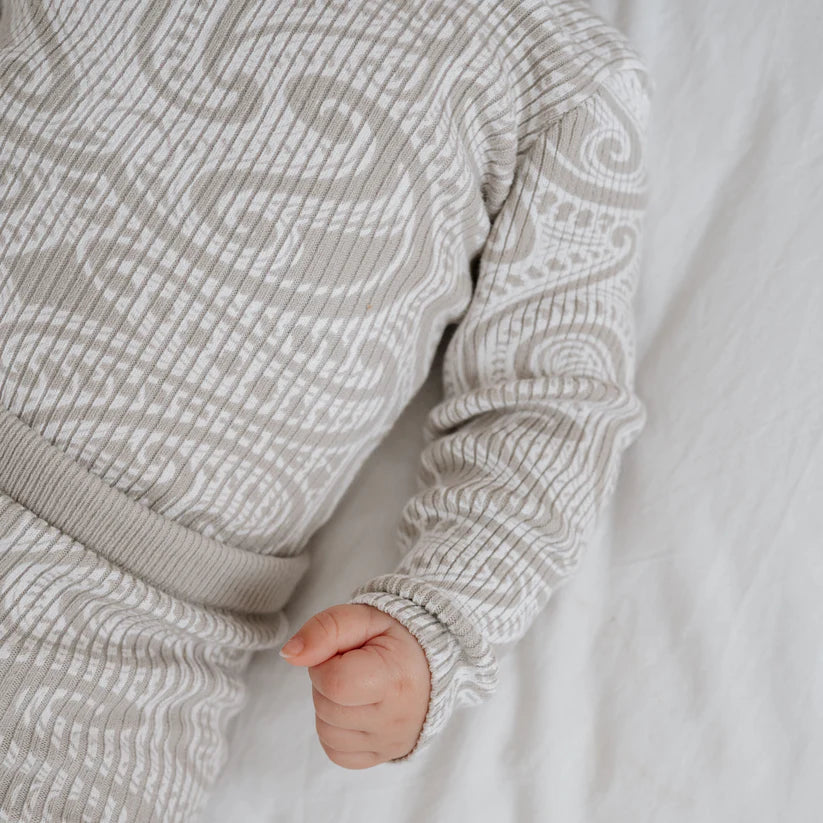 The Wolf Ribbed knit bodysuit - Pebble