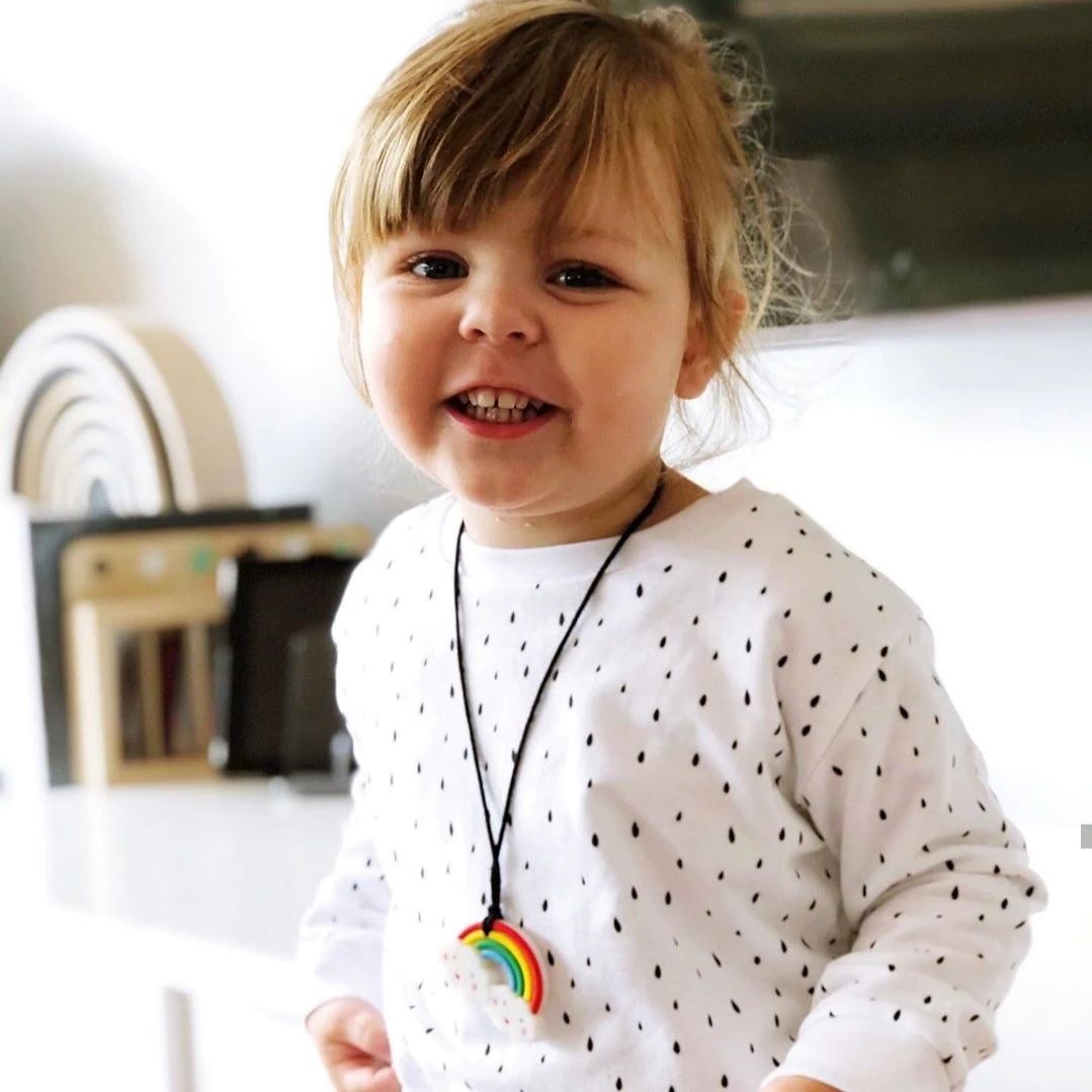 Rainbow Teething Pendant - Bright