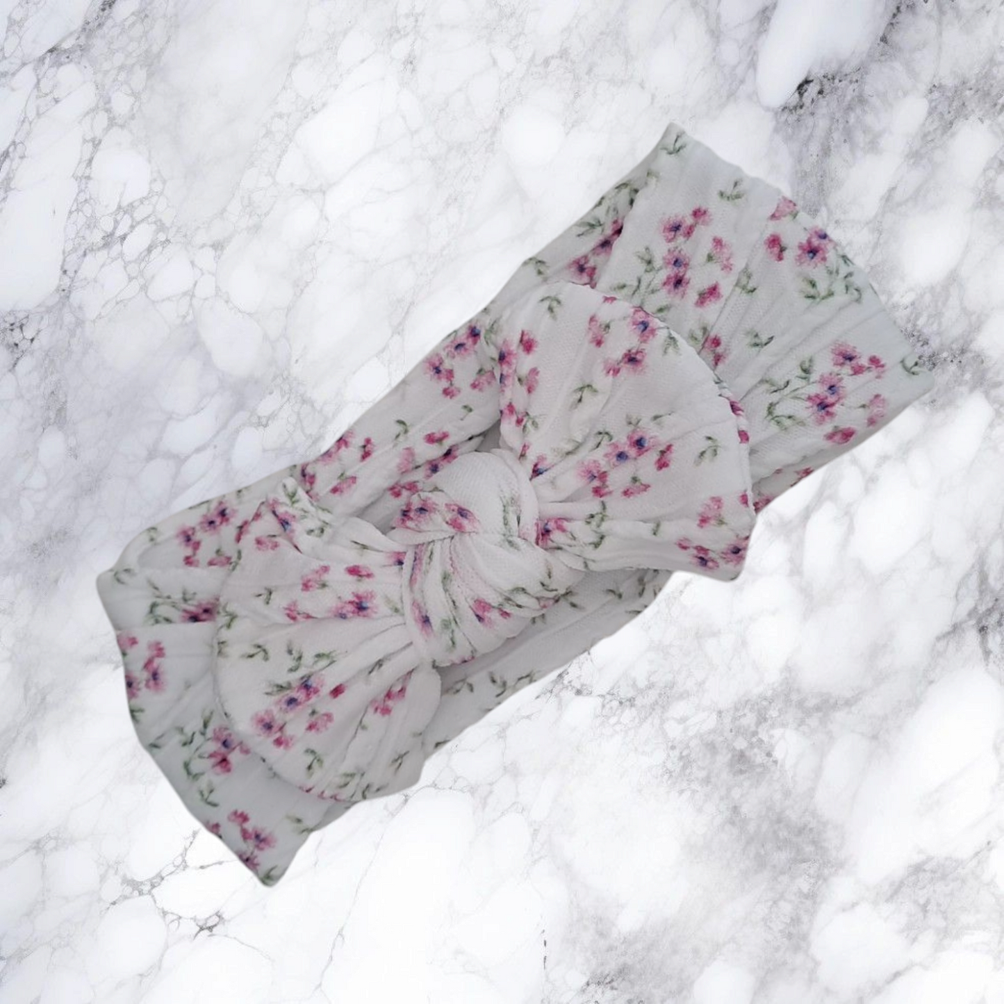 Stretch Bow Headband - Pink Floral