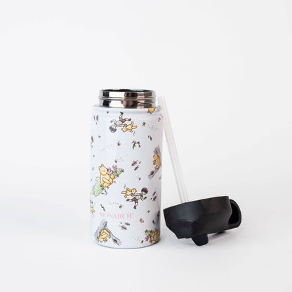 Insulated Bottle (350mL) - Classic Pooh: Bottle with Spout Lid + Straw