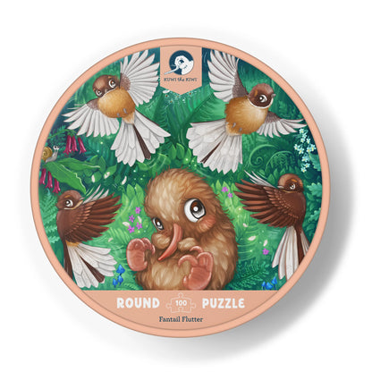 Fantail Flutter 100 Pc Round Puzzle