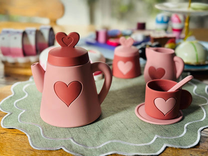 Pink Silicone Tea Set