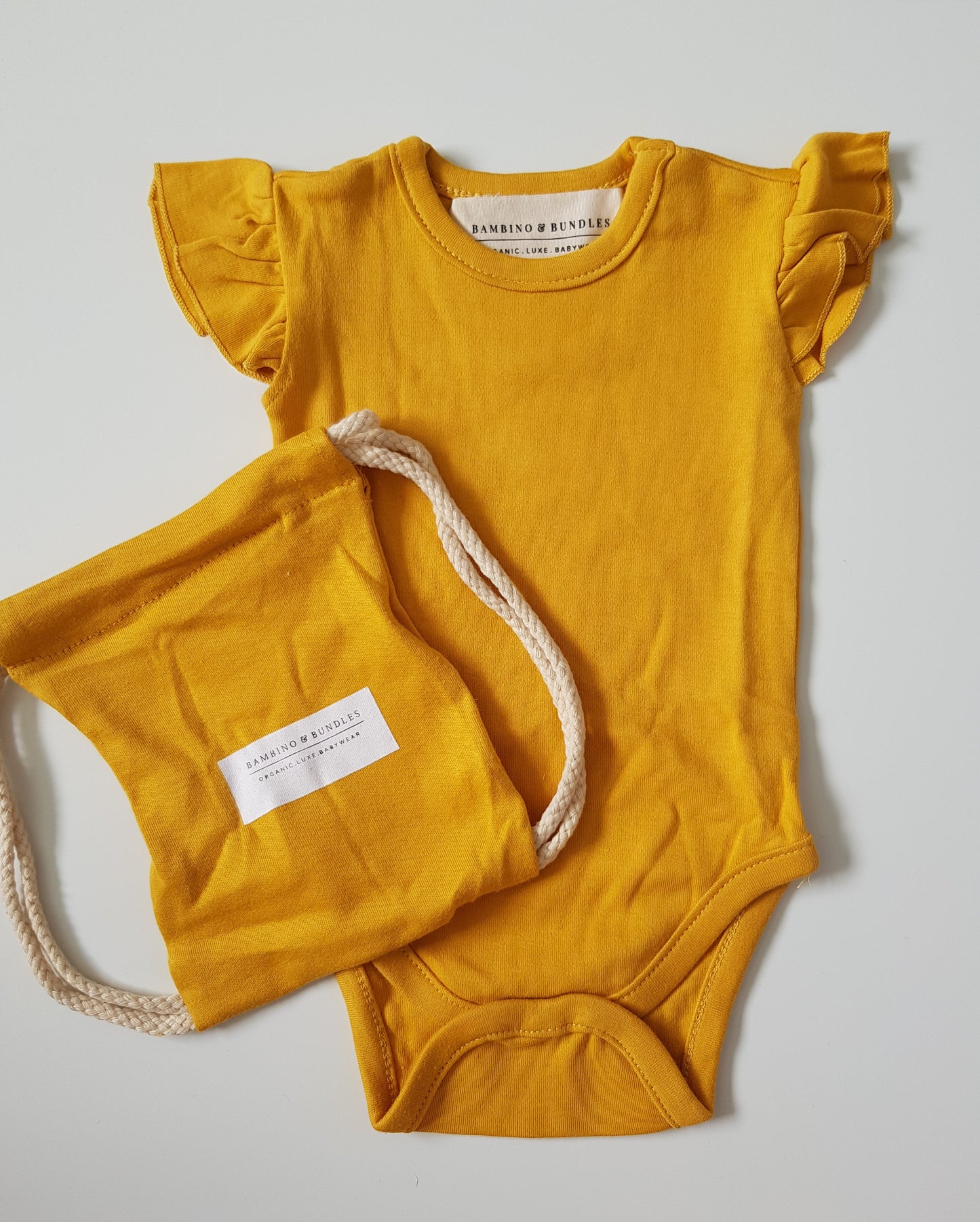 Long Sleeve Ruffle Bodysuit - Sunshine