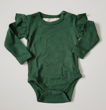 Long Sleeve Ruffle Bodysuit - Wilding Forest