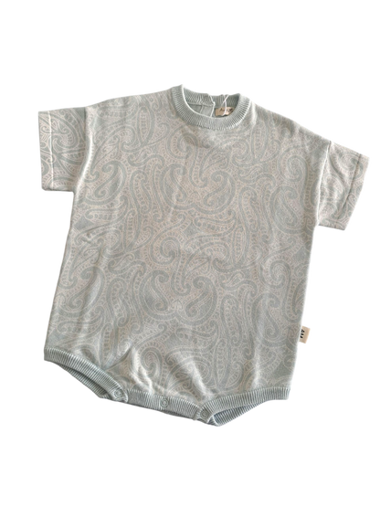 The Wolf Oversized Tee Romper - Sky