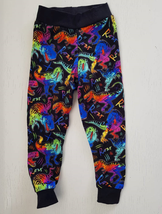 Handmade Leggings - Black Dino