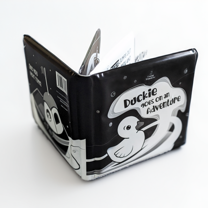 Duckie Goes On An Adventure Black and White Bath Book