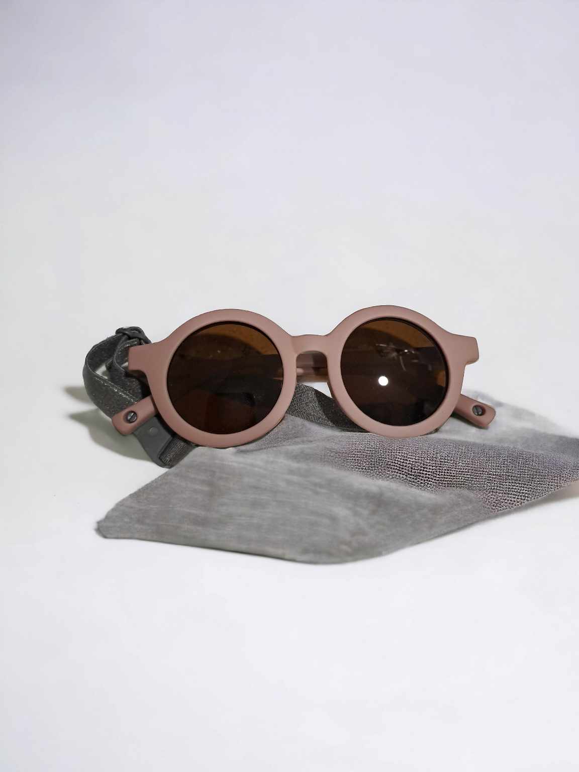 Round Flexi Small Framed Sunglasses - Mauve