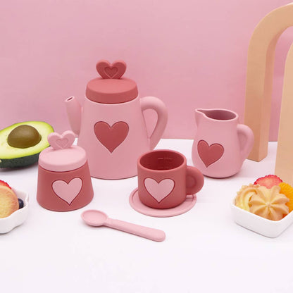 Pink Silicone Tea Set