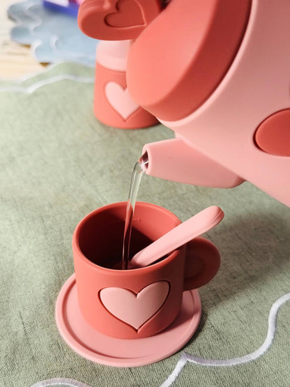 Pink Silicone Tea Set
