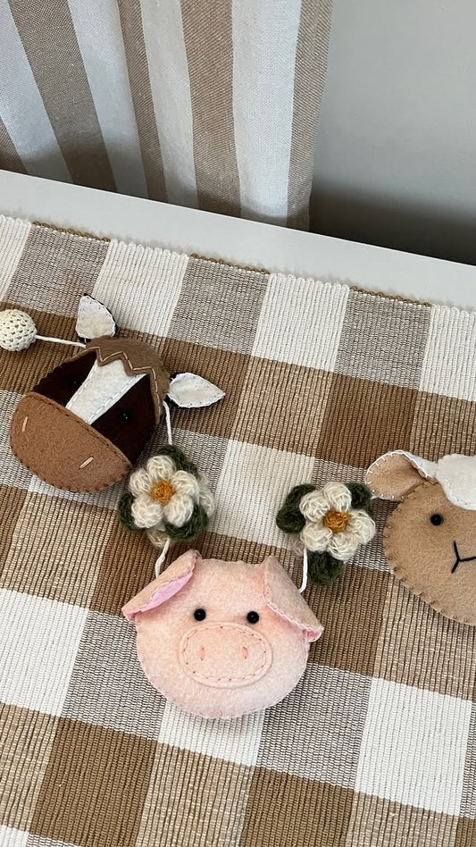 Farm Animal Felt Baby Bunting
