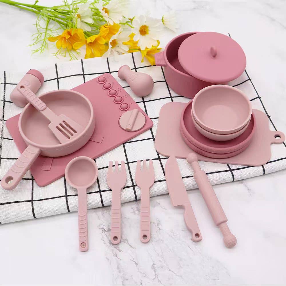 Pink Silicone Cookware Set