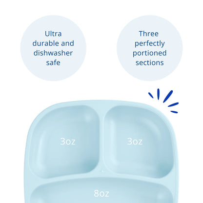 Re-Play Divided Plate - Ice Blue