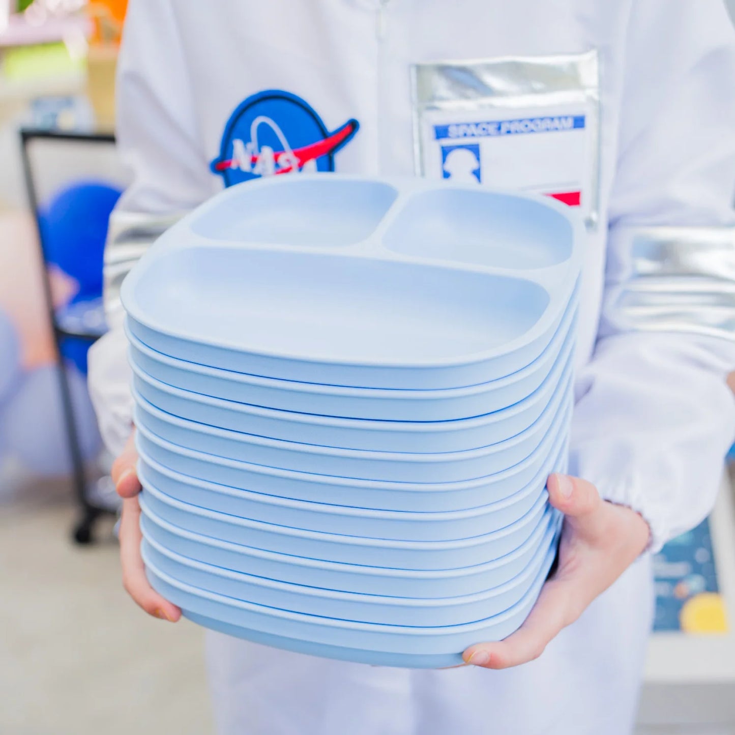 Re-Play Divided Plate - Ice Blue