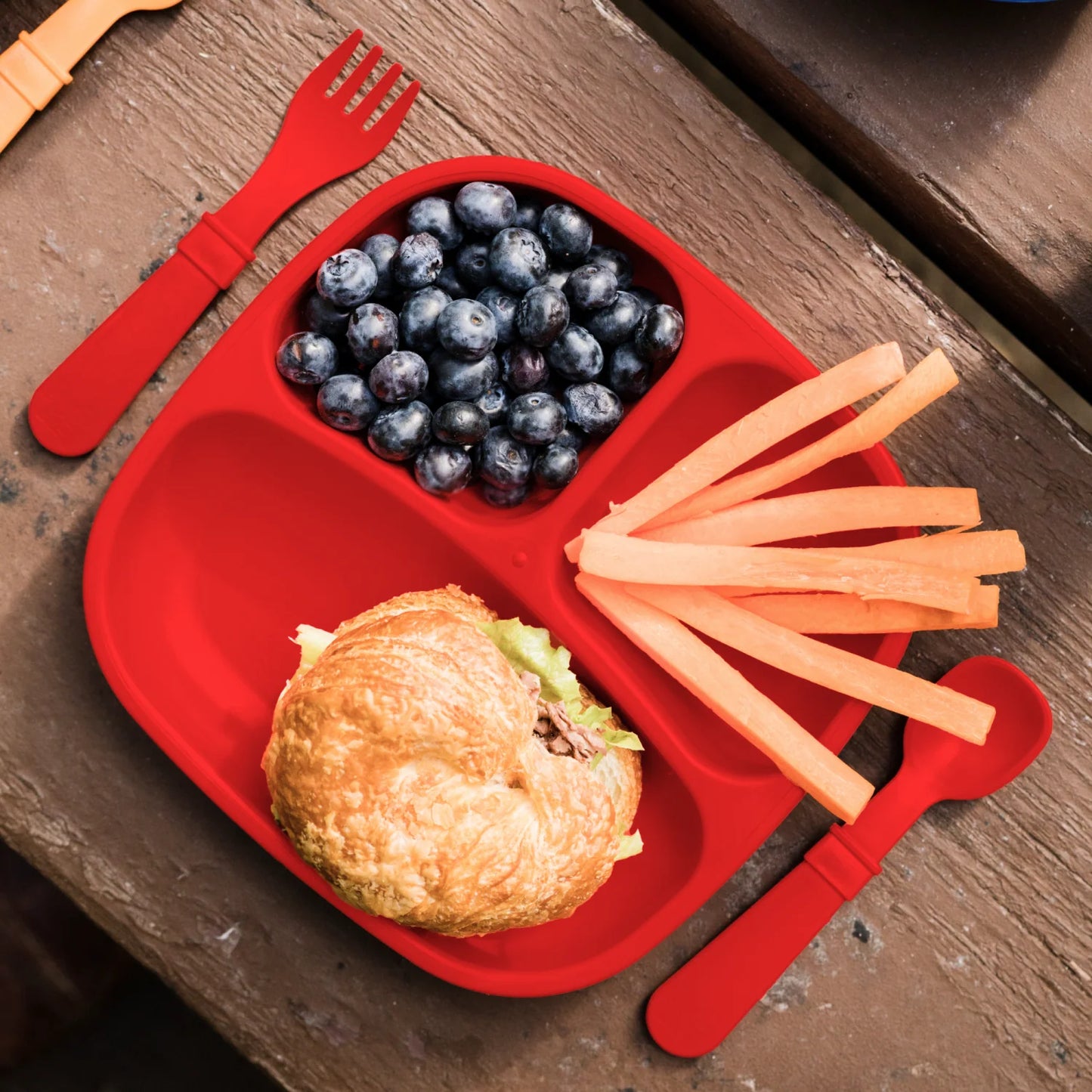 Re-Play Divided Plate - Red