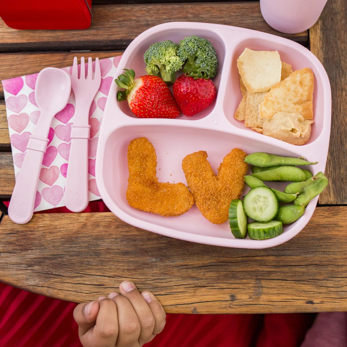 Re-Play Divided Plate - Ice Pink