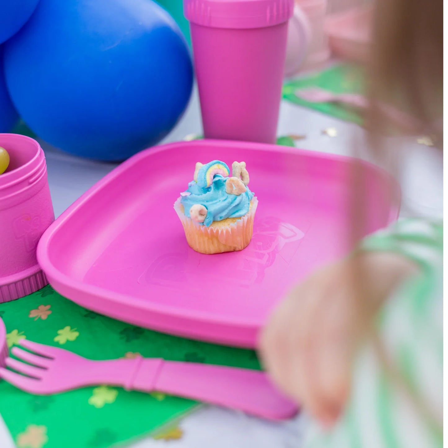 Re-Play Large Flat Plate - Bright Pink