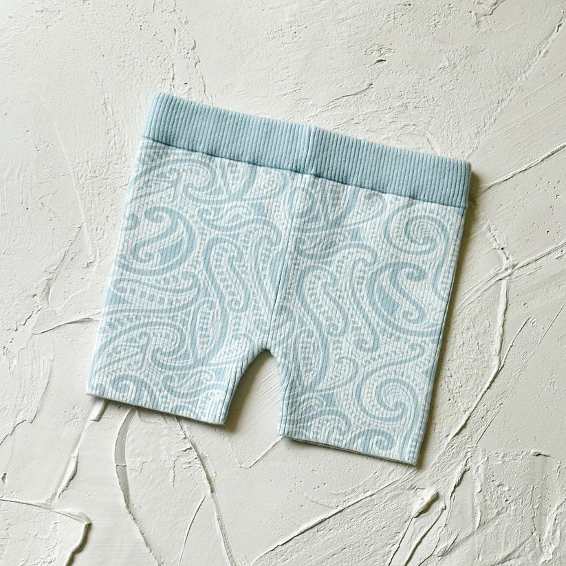 The Wolf Knit Bike Shorts - Sky