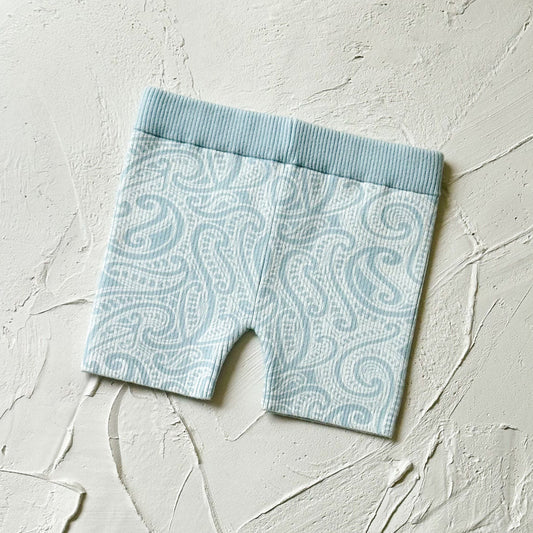 The Wolf Knit Bike Shorts - Sky