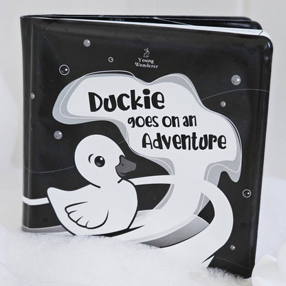 Duckie Goes On An Adventure Black and White Bath Book