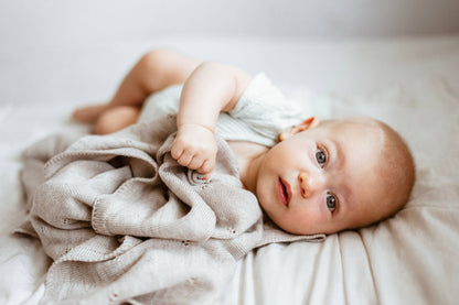 100% Merino Wool Baby Blanket - Blue