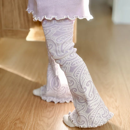 The Wolf Ribbed Knit Flares - Lila