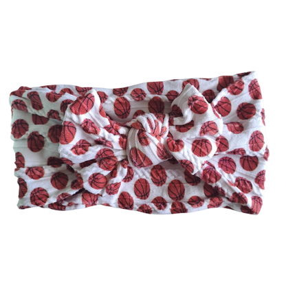 Stretch Bow Headband - Basketball