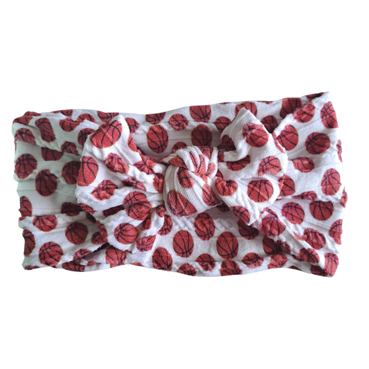 Stretch Bow Headband - Basketball