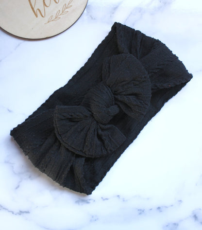 Stretch Bow Headband - Black