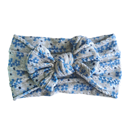 Stretch Bow Headband - Blue Floral