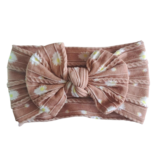 Stretch Bow Headband - Bronze Floral