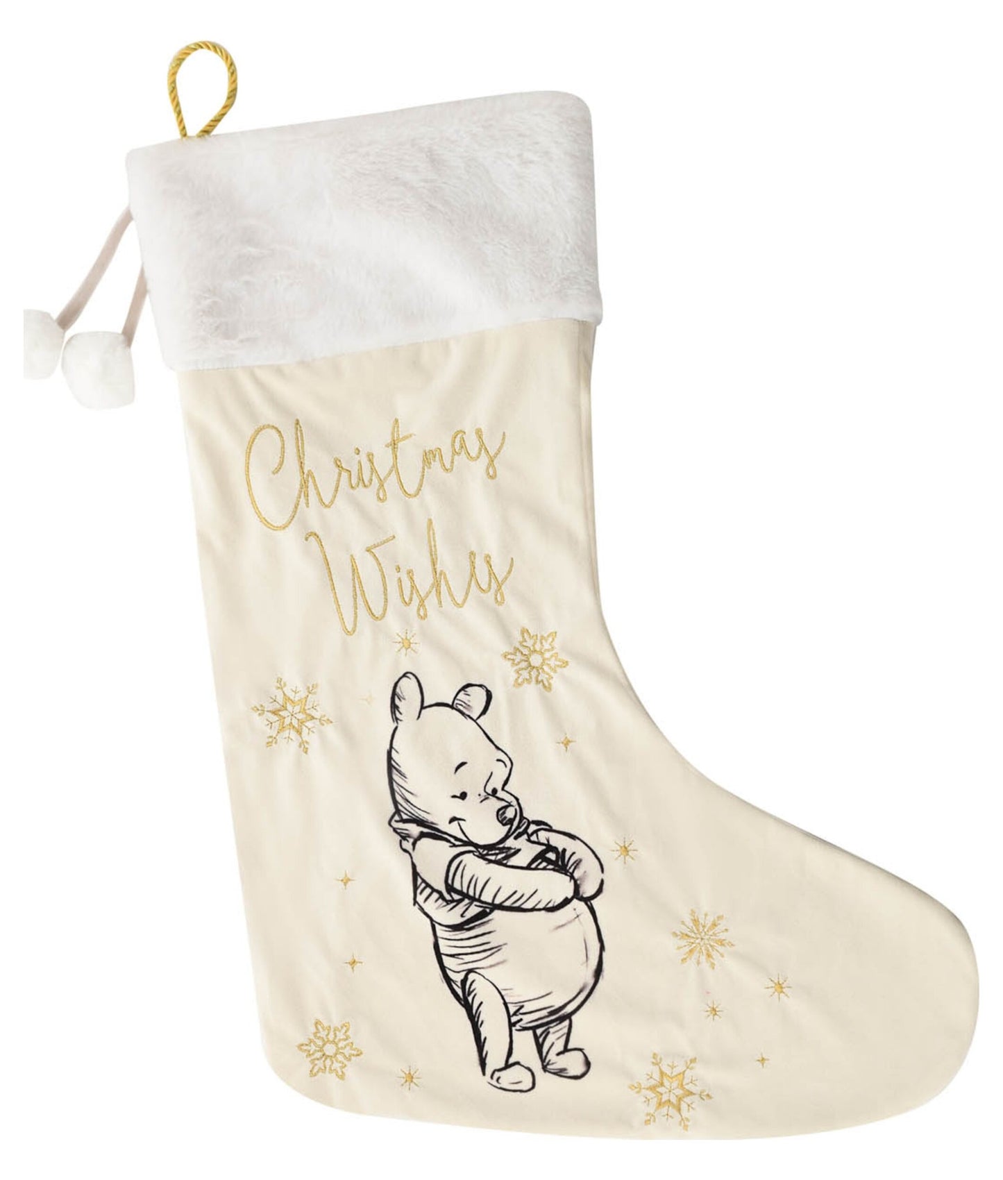 Disney Christmas Collectible Velvet Stocking: Winnie the Pooh - Fabri