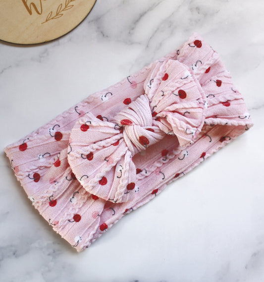 Stretch Bow Headband - Cherries