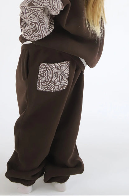 The Wolf Pullover Track set - Chocolate Brown