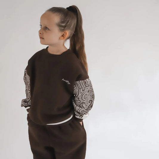 The Wolf Pullover Track set - Chocolate Brown