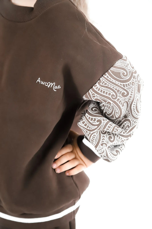 The Wolf Pullover Track set - Chocolate Brown