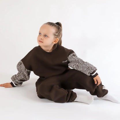 The Wolf Pullover Track set - Chocolate Brown