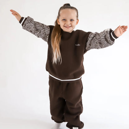 The Wolf Pullover Track set - Chocolate Brown