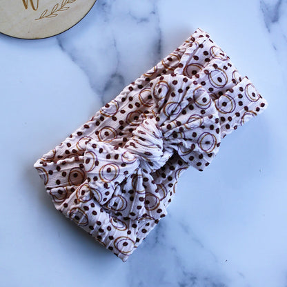 Stretch Bow Headband - Coffee Bean