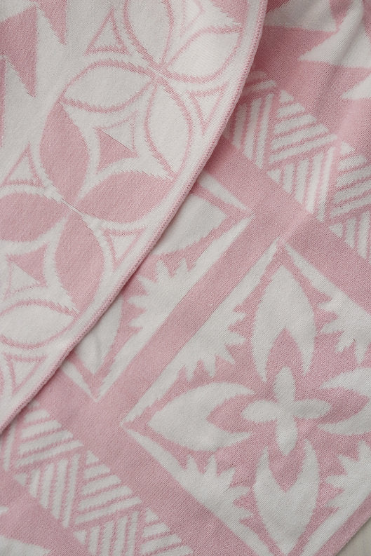 Cotton Knitted Blanket - Fairy Floss Pink