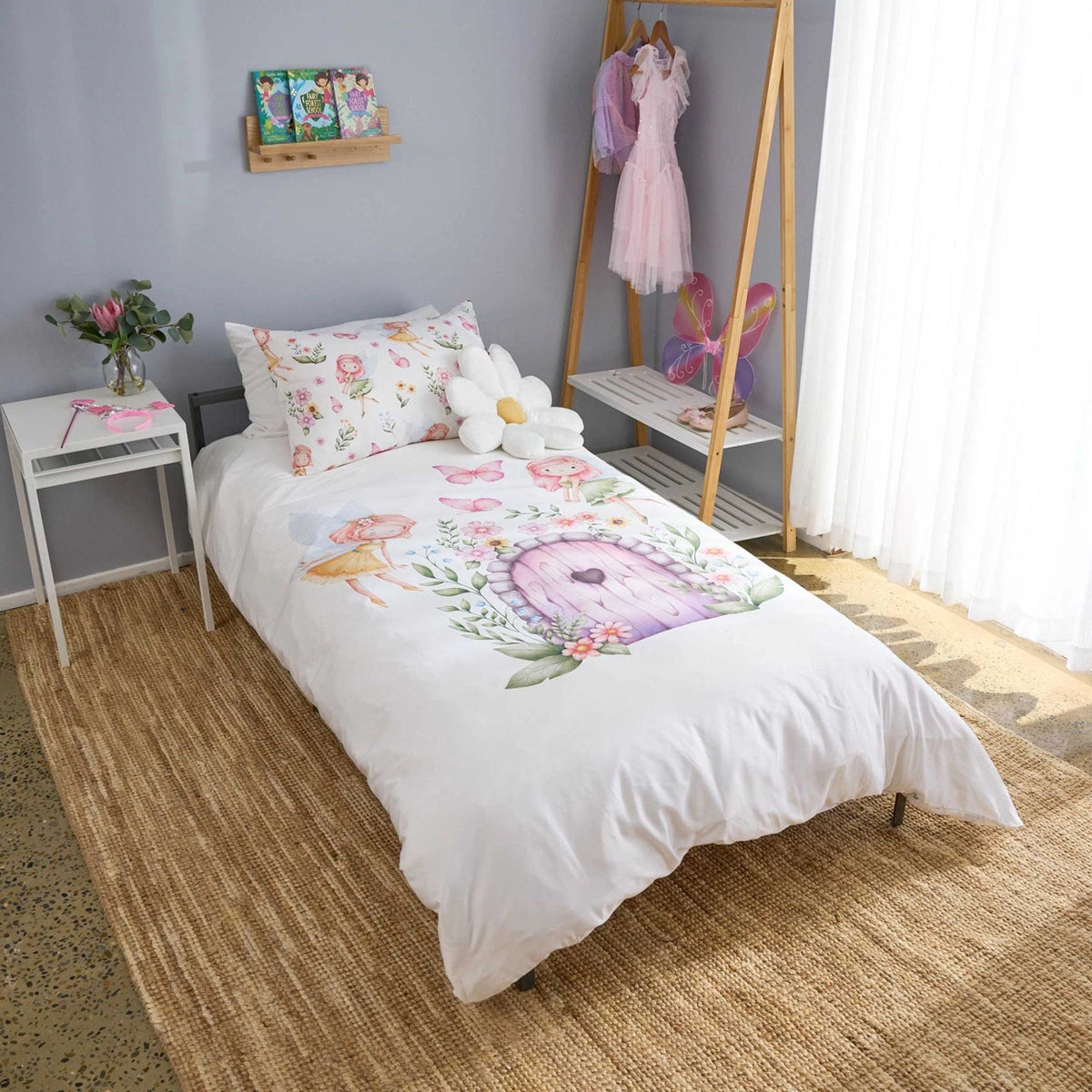Reversible Enchanted Fairies Quilt Cover Set - Single Bed