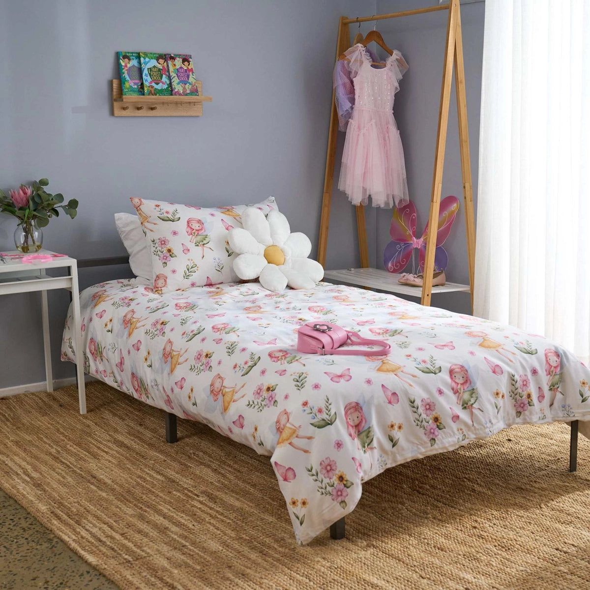 Reversible Enchanted Fairies Quilt Cover Set - Single Bed