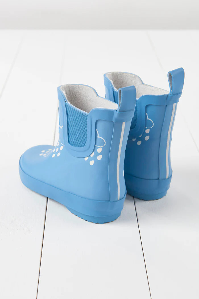 Cornflower Blue Short Colour-Changing Kids Gumboots