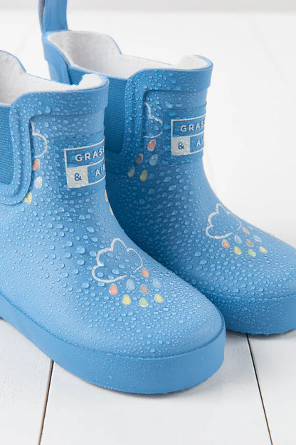 Cornflower Blue Short Colour-Changing Kids Gumboots