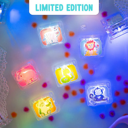 Limited Edition Light-Up Cubes, 6-Pack Zoo Animals