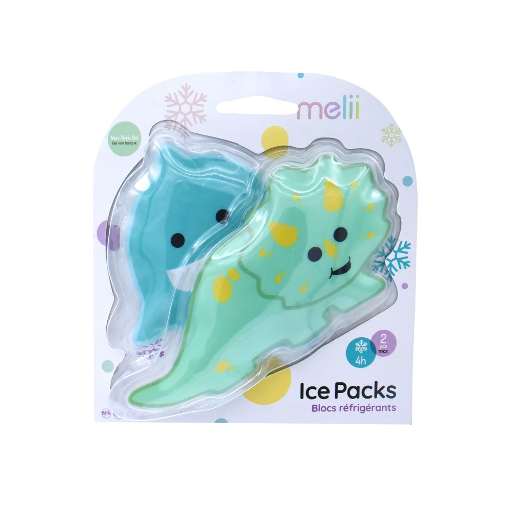 Melii Gel Ice 2 Pack - Dino + Shark