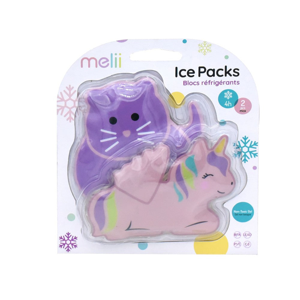 Melii Gel Ice 2 Pack - Cat + Unicorn