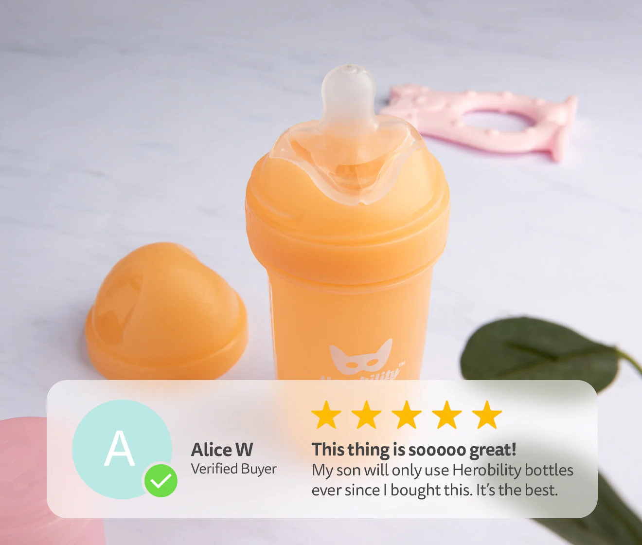 Double Anti-Colic Baby Bottle 240 ml - Peach